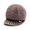 Chapéus de Inverno para Mulheres, Novos Chapéus de Lã Versáteis, Chapéus de Tricô para Mães de Meia-Idade e Idosas, Chapéus Quentes Espessos de Veludo para Mulheres
