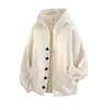 Estilo Holgazán Gris Cardigan de Punto de Botón Único Ropa Exterior para Hombres y Mujeres Otoño e Invierno Talla Grande Gordo Nuevo Estilo Coreano Ropa de Punto Holgada