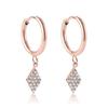 Nicho personalizado strass zircão brincos geométricos Amazon popular ins estilo moderno masculino e feminino mini brincos de diamante