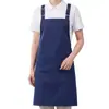 Delantal de metal con hebilla ajustable en forma de H, ropa de trabajo simple de color liso hecha a medida para catering y repostería, delantal de trabajo con correa ajustable para el hombro
