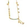 Tendencia Nacional Collar de Oro Arena Vietnamita Retro Esmalte Tubo Curvo Flor Mariposa Borla Cadena para Clavícula Joyería Elegante para Mujer Venta al por Mayor