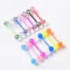 Comércio exterior cravo de língua UV perfuração do corpo humano unhas de peito europeias e americanas unha de língua acrílica conjunto de 16 cravo de língua piercing de língua luminoso