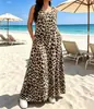 Vestido Largo de Verano 2026 Nuevo Estilo Europeo y Americano Talla Grande Estampado Sin Mangas Corte Holgado Adelgazante con Bolsillos Vestido Largo Línea A