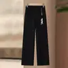 Pantalones Rectos Versátiles de Otoño para Mamá Populares Este Año Pantalones de Terciopelo Plus con Cintura Elástica Pantalones Casuales para Mujeres de Mediana Edad y Mayores