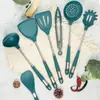 Juego de Utensilios de Cocina de Silicona Wok Espátula Utensilios de Cocina Espátula de Silicona Pala de Silicona Juego de 7 Piezas Regalo Utensilios de Cocina