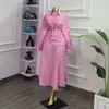 Moda Europeia e Americana Transfronteiriça Feminina Verão 2026 Nova Moda Conjunto de Camisa de Manga Longa Listrada Slim-Fit com Saia de Cintura Alta