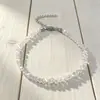 Super Fada~ Colar Feminino Estilo Ins Luxo Leve Colar de Cristal de Vidro Multifacetado Corrente de Clavícula Nicho Coreano Gargantilha Feminina