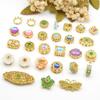 Antiguo Color Oro Conservación Incrustado Jade Zircón Flor Perla Mariposa Colgante Pulsera Collar Colgante Accesorios de Joyería