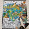 Manta de Graffiti Paraíso Canino Manta de Franela Modelo Nuevo 2026 Adecuada para Todas las Estaciones, Siesta en la Oficina, Coloreable