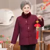 Chaqueta acolchada de algodón para mujeres mayores, ropa nueva de invierno para abuelas, estilo traje Tang, ropa acolchada de algodón con forro polar, engrosada, cálida y cómoda, ropa de algodón para madres en invierno