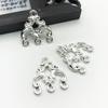 Acessórios de joias DIY acessórios de cabelo antigos material nova cor liga 19*21mm pingente de três furos