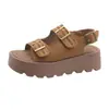 Sandalias Birkenstock Blancas con Tacón de Almohada y Suela Gruesa para Mujer, Verano 2026, Modelo Nuevo Súper Popular, Gama Alta, Extremadamente Elegantes, Estilo Romano que Aumenta la Altura