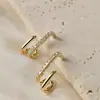 Brincos de zircônia microincrustados brincos de fileira de orelha de alta qualidade brincos femininos estilo frio simples temperamento coreano moda estilo ins