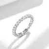 Anel Ruizuan Jewelry Céu Estrelado Moissanita Redondo Prata de Lei S925 Inlaid Anel Minimalista Fashion em Estoque