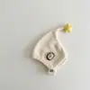 Gorro de Invierno para Bebé Qiunan Estilo Nuevo Ins Rayas Estrella Protección Orejas para Niñas Cálido Cortavientos Gorro Tejido para Bebé