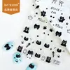 Céu Laço Francês Bolinhas Gatinho Preto Estilo Creme Adesivo para Unha Celebridade da Internet Graffiti Gato Desenho Animado Adesivo de Arte para Unhas