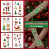 Pegatinas de Tatuaje Luminosas Populares Navideñas Transfronterizas Papá Noel Hombre de Jengibre Muñeco de Nieve Impermeables y a Prueba de Sudor Maquillaje para Cara y Manos
