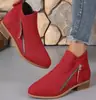 Estación Independiente Transfronteriza Europea y Americana Nuevo Estilo Botines de Cremallera Baja para Mujer Botas Martin Tallas Grandes para Mujer Deseo Grueso Venta al por Mayor Tallas Grandes