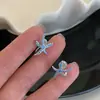 Brincos de Estrela do Mar Azuis para Mulheres, Brincos de Clipe de Nicho Exquisitos e Frescos com Design de Personalidade Única, Brincos de Alta Qualidade Estilo Resort