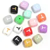 Cuentas de silicona transfronterizas, cuentas con el alfabeto inglés, accesorios para niños de grado alimenticio, accesorios para pulseras DIY, cuentas sueltas, al por mayor en stock