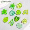 Simulación Color Sólido Verde Luminoso Decoración de Hoja Artesanía de Resina Micro Paisaje Pegamento Crema Llavero Hoja de Jade Accesorios de Escritorio