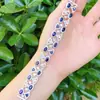 Pulsera de Zafiro Natural de Sri Lanka con Plata S925 Finamente Incrustada Tamaño de Piedra Principal 3*4, 4*6mm