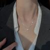 Collar de Plata de Ley S925 Jin Hongsheng Jewelry para Mujer Luna Sol Nuevo Colgante Cadena de Clavícula de Lujo Ligero Nicho de Gama Alta