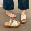 Sandalias de Suela Gruesa con Faldas para Mujer, Nuevo Estilo Verano 2026, Moda de Playa al Aire Libre, Zapatos sin Cordones Versátiles Casuales de Punta Abierta