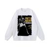 Camiseta de manga larga lavada pesada vintage de High Street estadounidense, top de hip hop europeo y americano de gran tamaño