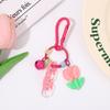 Ins Style Fresh Resin Tulip Flower Keychain Jóias Bolsa Pendurado Menina Coração Carro Chaveiro