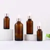Botella cuentagotas marrón de fábrica portátil cosméticos embotellados 10 ml botellita de vidrio para té aceite esencial