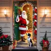 Cubierta de Puerta Navideña Temu Papá Noel Rompiendo el Muro Atmósfera de Llegada Fiesta Festiva Entrada de Puerta Tela Colgante de Bienvenida