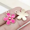 Misturado 30 gotas de óleo duas cores rosa amarelo girassol pingente diy pulseira de miçangas colar acessórios atacado