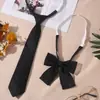 Jk Corbata Pequeña Negra Estilo Universitario para Mujer Uniforme Pajarita a Cuadros Sin Corbata Accesorios para Camisa Decorativo Niña
