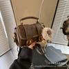 Bolso Retro Nicho Bolso Cilíndrico Boston Portátil a la Moda Bolso Cruzado de Hombro Fino Francés Bolso de Mano Simple