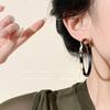Elegantes pendientes de aro grandes con estampado de leopardo retro, nuevos pendientes de 2024, de alta gama, únicos y exagerados, para mujer