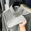 Camisa polo transfronteriza 100% algodón para hombre, moda casual de otoño, camiseta de manga larga de algodón puro con cuello camisero, camisa básica de negocios para hombre