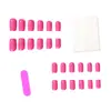Item popular de comércio exterior: Conjunto de unhas de moda com 24 peças em estilo doce e cool de "hot girl", cor de pitaya dopamina, unhas postiças retangulares, atacado