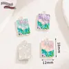Estilo Vintage Monet Liga Metálica Retro Francês Pintura a Óleo Feng Shui Pingente Rosa e Roxo Pingente Pendurado de Prata Acessórios DIY