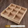 Jiugongge Creativo vajilla comercial restaurante de hot pot tienda de barbacoa plato de carne y verduras caja de bambú y madera bandeja plato con compartimentos