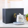 Taza Cerámica Calentadora Automática de Temperatura Controlada 55 Grados para Parejas, Boda, Día de la Mujer Regalo Práctico, Recuerdo, Publicidad