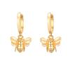 Aretes de Abeja Dorada Estilo Ins de Plata Esterlina S925 Europea y Americana Aretes Geométricos Personalizados Transfronterizos Hebillas de Oreja Aretes Versátiles para Mujer