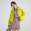 Jaqueta Leve Feminina Estilo Montanha para Primavera e Outono, Casaco Funcional Esportivo à Prova de Vento e Impermeável, Jaqueta com Capuz de Cor Sólida para Mulheres, Tendência
