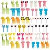 Set de Tenedores de Fruta de Dibujos Animados para Niños Mansión Animal Lindo Mini Lonchera Creativa Lonchera de Plástico Letrero Decorativo