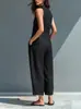 2026 Nuevo Mono de Manga Larga para Mujer Estilo Europeo y Americano, Cintura Alta Pierna Ancha Adelgazante Elegante Versátil Pantalón Largo