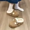 Pantuflas estilo Birkenstock de suela gruesa, forradas de felpa, con cubiertas de felpa para los dedos, nuevas botas de nieve de invierno 2026 para mujer, cálidas y forradas de felpa, medias pantuflas