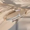 Pulsera de Acero Inoxidable con Diseño de Bambú de Moda Transfronteriza para Mujer Artesanía de Diamante Microincrustado Pulsera de Acero de Titanio Joyería que No se Desvanece Venta al por Mayor