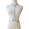 Collar sencillo personalizado de verano con nuevas joyas transfronterizas europeas y americanas, collar de una pieza multicapa sexy para mujer, cadena para el cuerpo