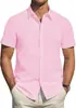 Camisas al por mayor de fabricante Verano Juvenil Casual de negocios Color liso Cárdigan simple Delgado de manga corta Ropa formal profesional