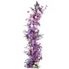 Decoración de Boda Morada Arreglos Florales para Montaje de Escenario de Salón de Bodas, Decoraciones Florales Prehechas para Banquetes de Compromiso, Arreglos de Flores de Seda, Tiras de Flores Artificiales